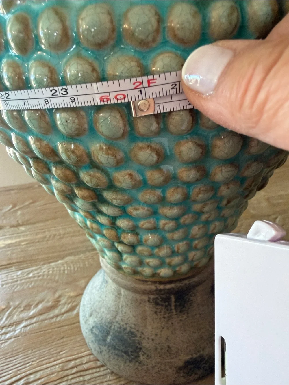 Turquoise and Brown Textured Decorative Vase
